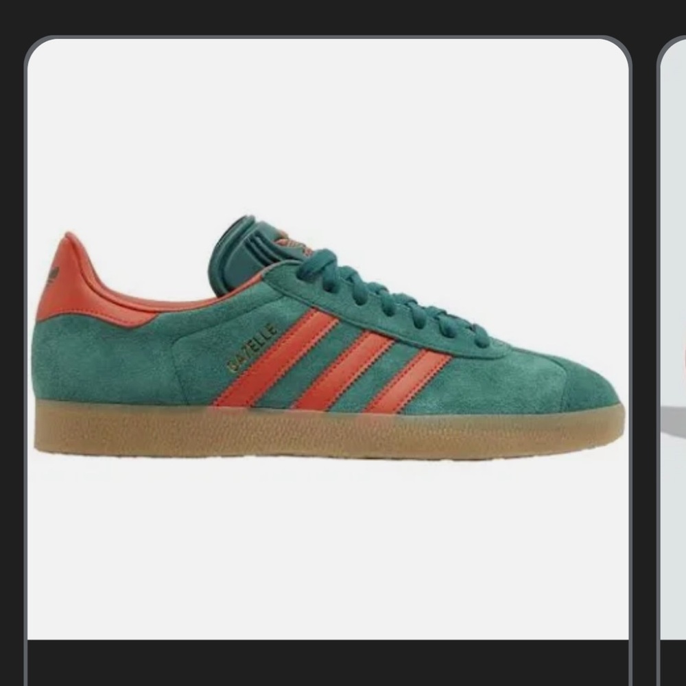 Adidas Gazelle Green and Red Sneakers